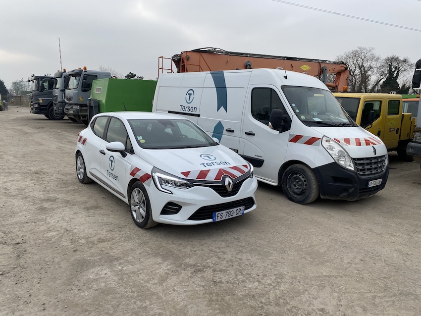Marquage autocollant adhésif de 140 véhicules utilitaires pour la filiale Tersen du Groupe Colas